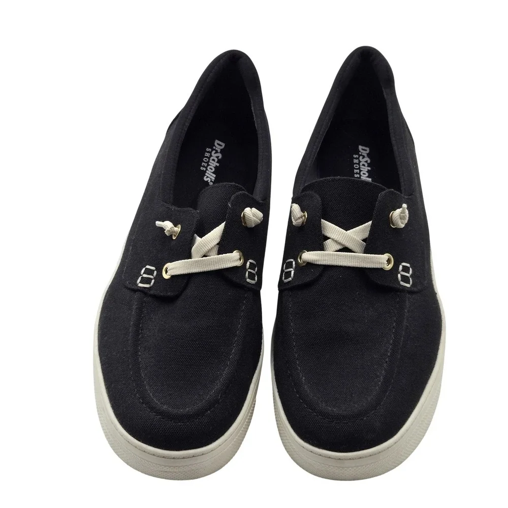 Dr. Scholl's Shoes Mens Size 11 Black Canvas Slip On Boat Comfort Get On Board